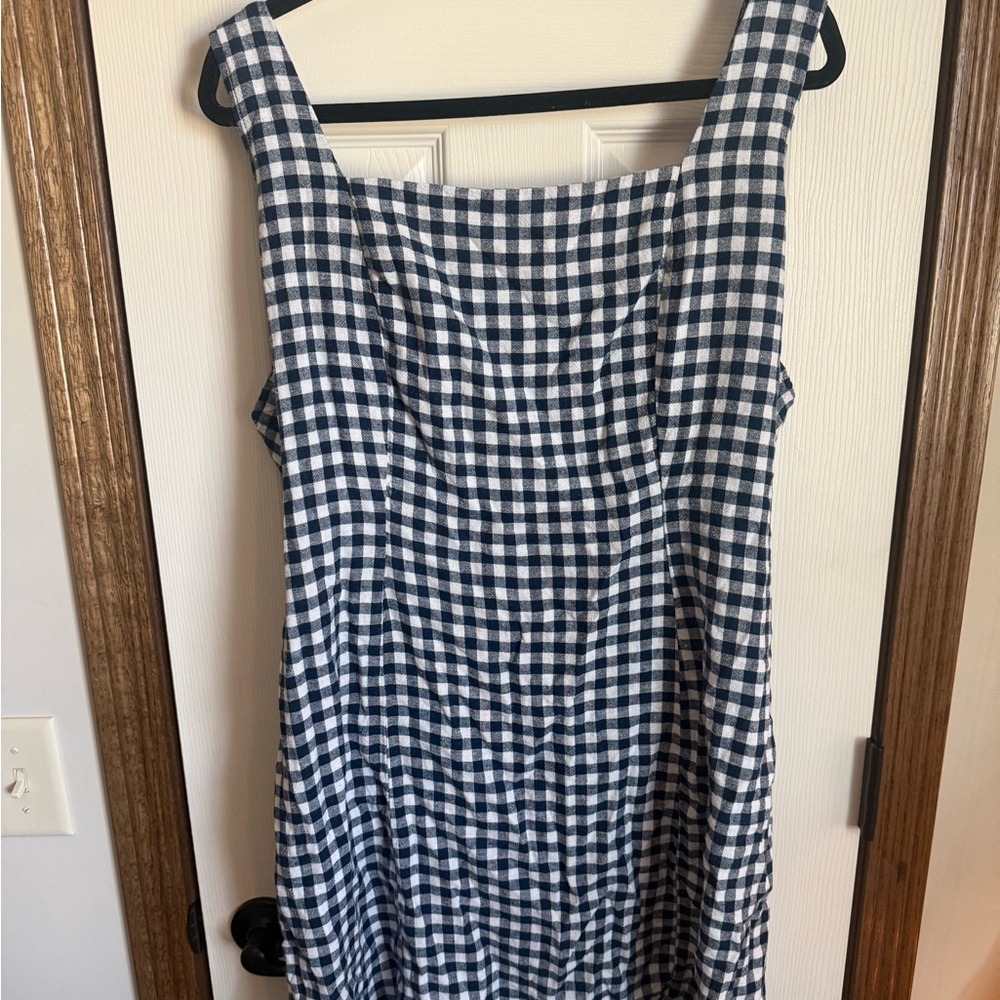 Classic Navy Checkered Dress